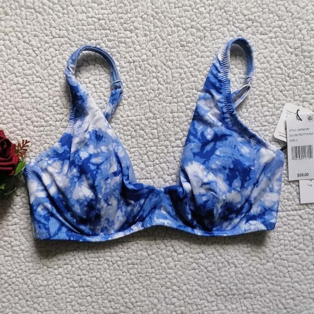 Sanctuary Women’s Poolside Tie Dye Bikini Top PRETTY IN PERI, Size D